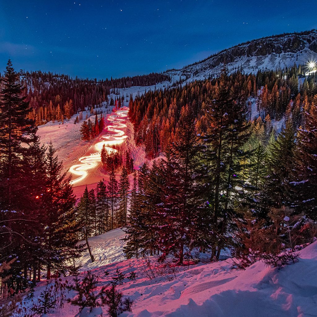 Timelapse of Torchlight Parade through the trees