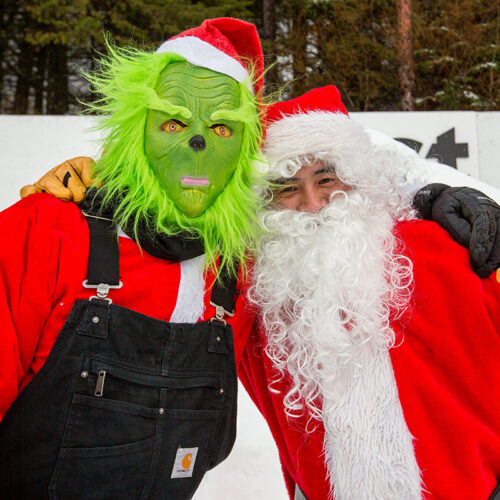 Satan posing with the Grinch at Mission Ridge.